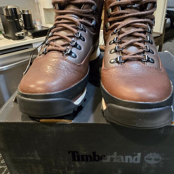 TIMBERLAND Euro Hiker Dark Brown / Black Mid GORE-TEX Waterproof Boot MENS 10 - Picture 5 of 15